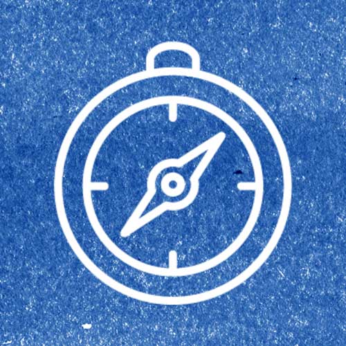 Compass Icon with blue background